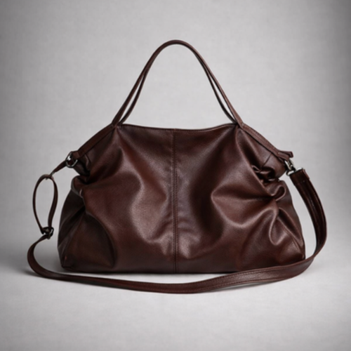 Elegant Vegan Leather Shoulder Bag for Women with Spacious, Lightweight Design and Dual Straps