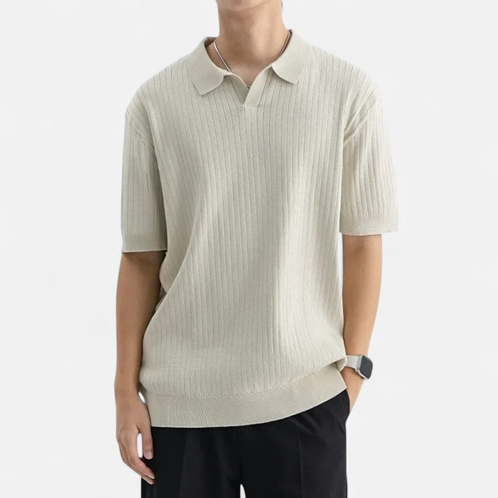 Elegant Breathable Silk Men's Polo Shirt - Short Sleeve, Classic Fit, Summer Style 1