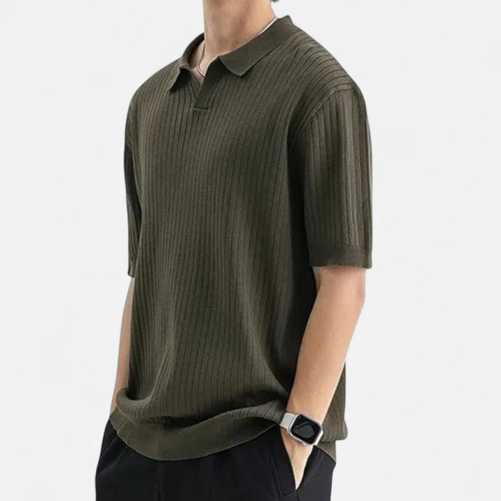 Elegant Breathable Silk Men's Polo Shirt - Short Sleeve, Classic Fit, Summer Style 6