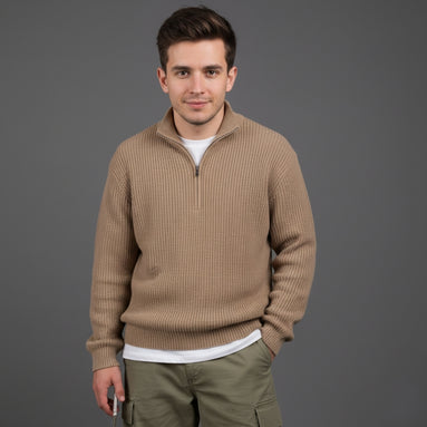 Elijah | Korean Half-Zip Knit Sweater