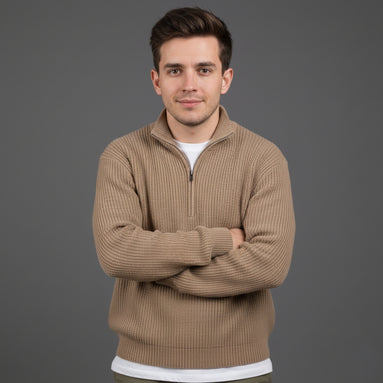 Elijah | Korean Half-Zip Knit Sweater