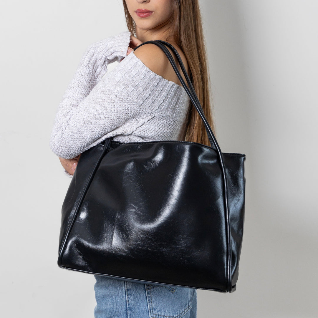 Large Soft Tote Shoulder Bag with Double Straps for Everyday Use