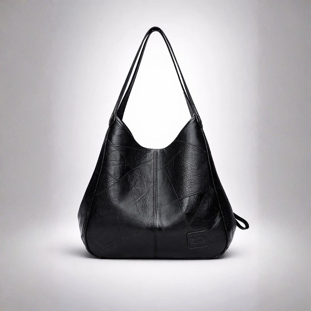 Large Vegan Leather Hobo Shoulder Tote Bag with Zippered Center Compartment, Dual Side Pockets & Magnetic Snap Closure