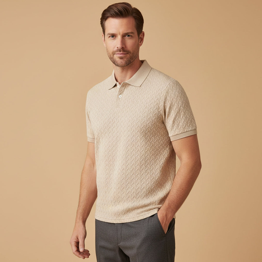 Lightweight Breathable Textured Golf Polos for Men - Relaxed Fit Summer Polo Shirt 1