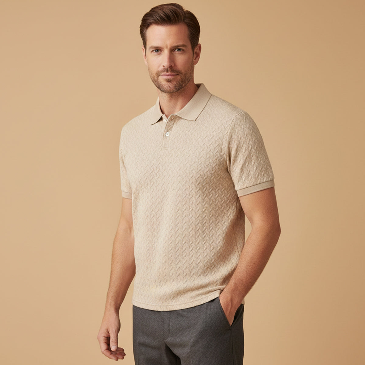 Lightweight Breathable Textured Golf Polos for Men - Relaxed Fit Summer Polo Shirt 1