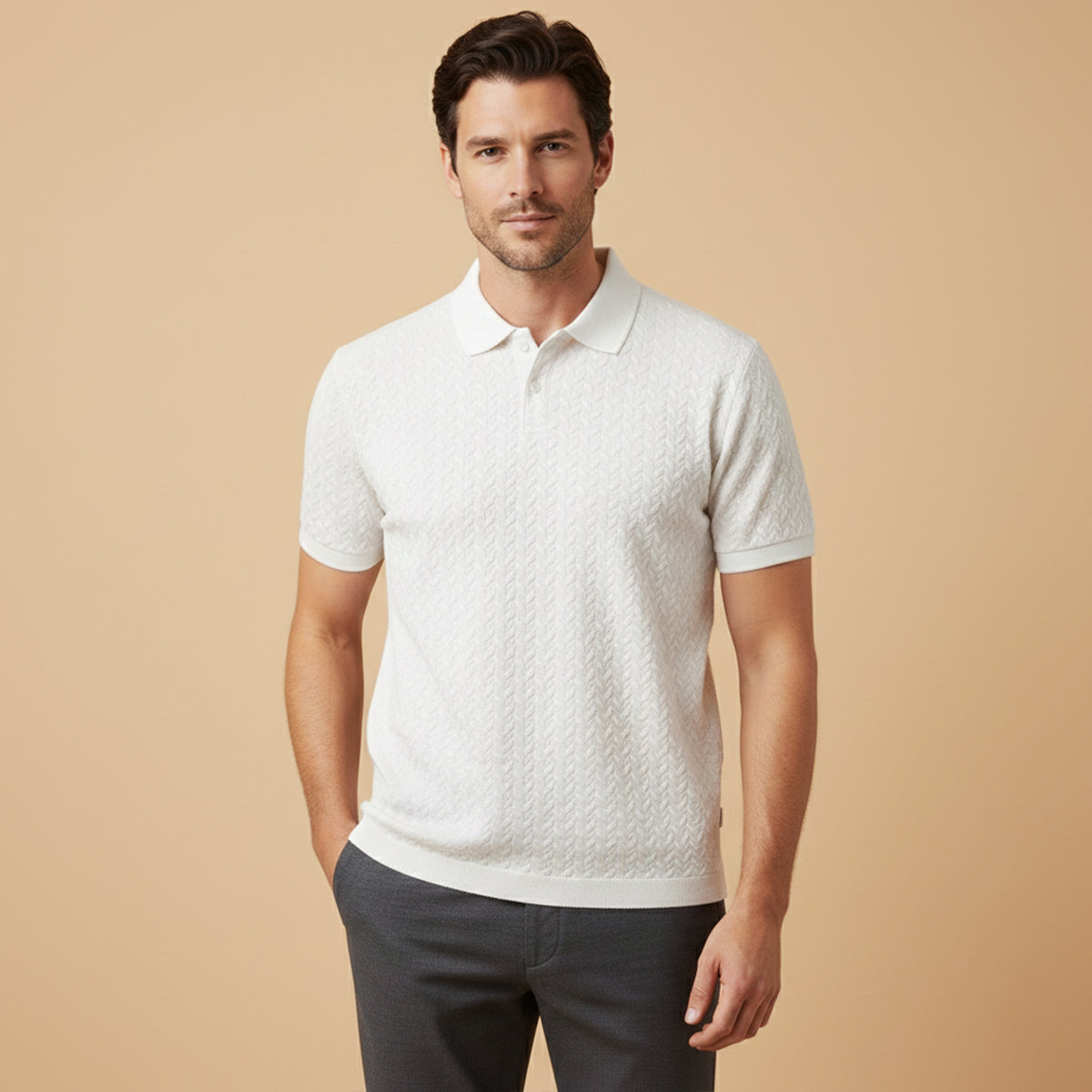 Lightweight Breathable Textured Golf Polos for Men - Relaxed Fit Summer Polo Shirt 5