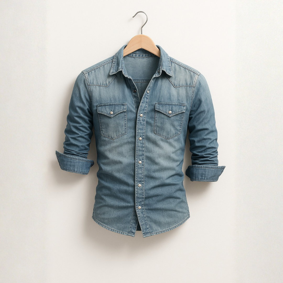 Men’s Casual Denim Shirt with Timeless Style and Comfortable Fit