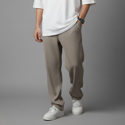 Men’s Casual Relaxed Fit Ribbed Pants