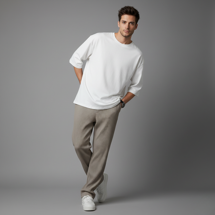 Men’s Casual Relaxed Fit Ribbed Pants