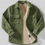 Men’s Corduroy Button Up Jacket with Sherpa Lining