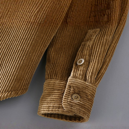 Men’s Corduroy Button Up Jacket with Sherpa Lining