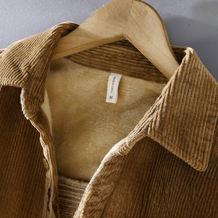 Men’s Corduroy Button Up Jacket with Sherpa Lining