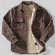 Men’s Corduroy Button Up Jacket with Sherpa Lining