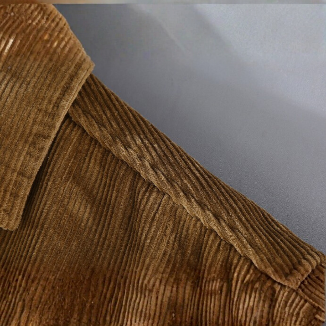 Men’s Corduroy Button Up Jacket with Sherpa Lining