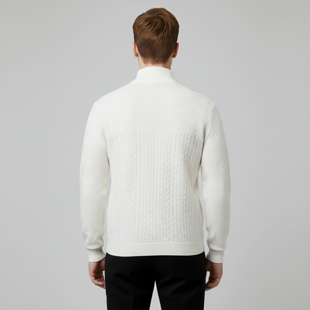 Men’s Half Zip Sweater with High Neck