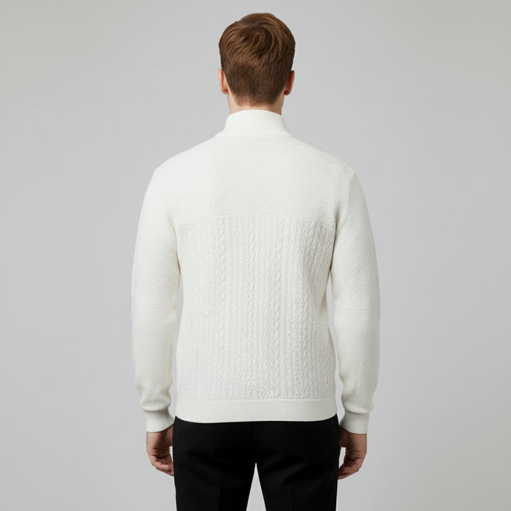 Men’s Half Zip Sweater with High Neck