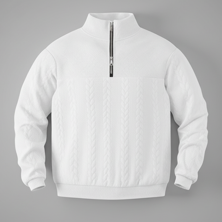 Men’s Half Zip Sweater with High Neck