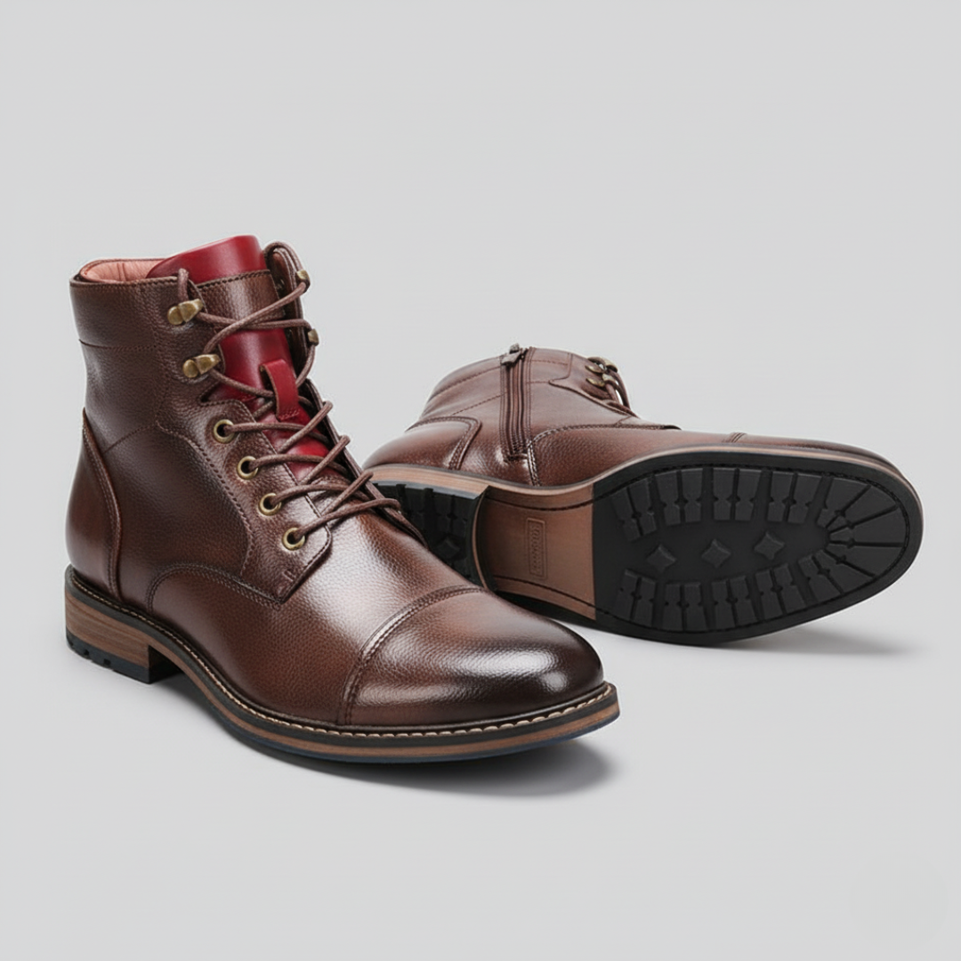 Men’s Lace Up Ankle Boots with Side Zip