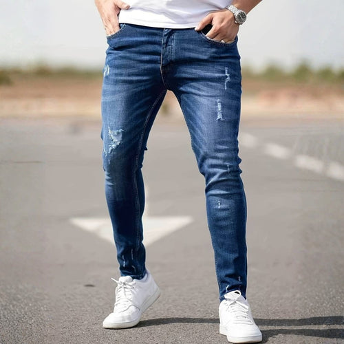 Men’s Ripped Skinny Jeans with Stylish Stretch Fit and Urban Edge