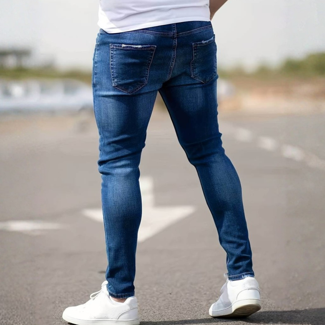 Men’s Ripped Skinny Jeans with Stylish Stretch Fit and Urban Edge