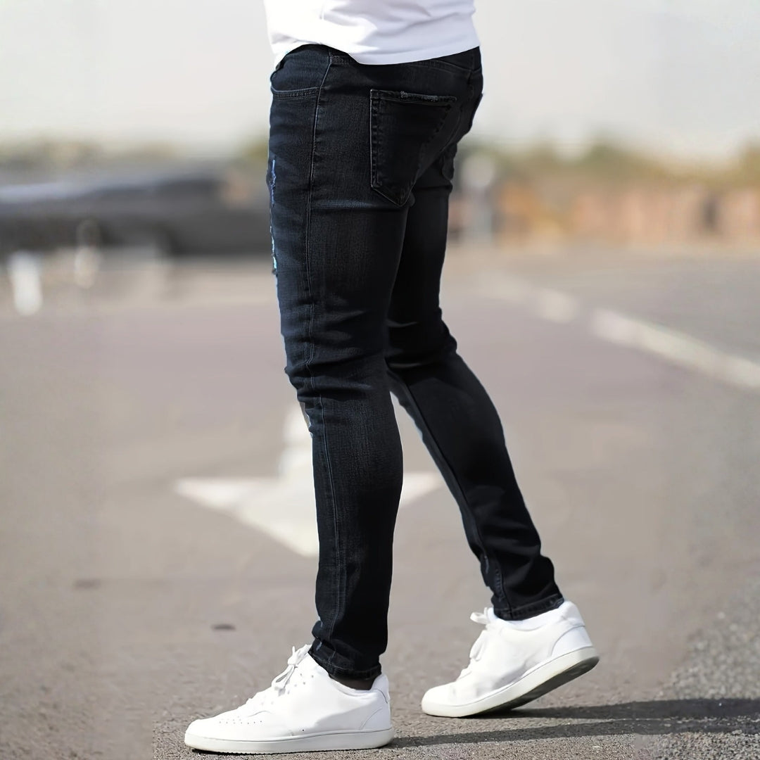 Men’s Ripped Skinny Jeans with Stylish Stretch Fit and Urban Edge