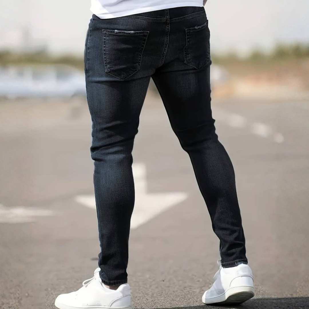 Men’s Ripped Skinny Jeans with Stylish Stretch Fit and Urban Edge