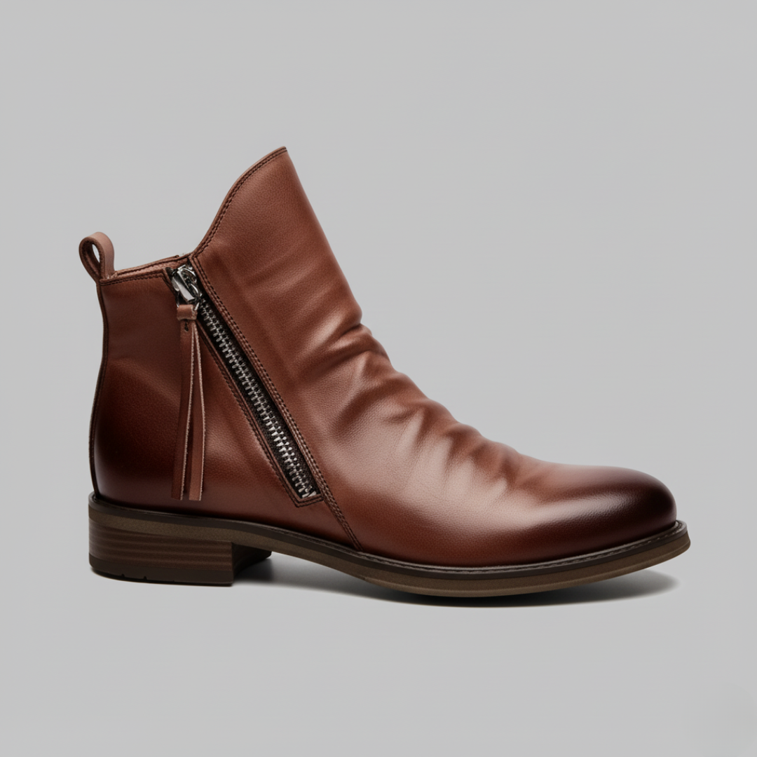 Men’s Side Zip Leather Ankle Boots