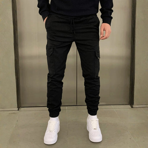 Men’s Slim Fit Cargo Joggers with Adjustable Waist and Tapered Cuffs