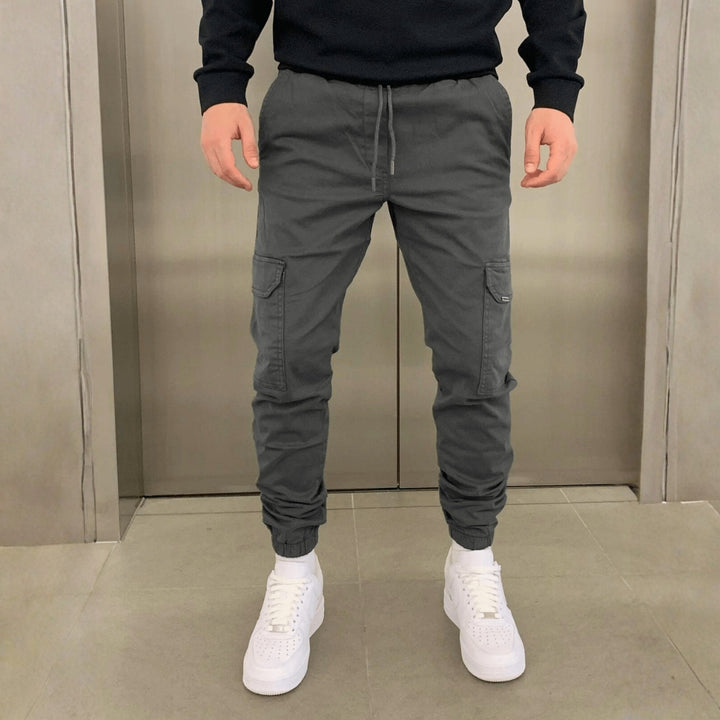 Men’s Slim Fit Cargo Joggers with Adjustable Waist and Tapered Cuffs