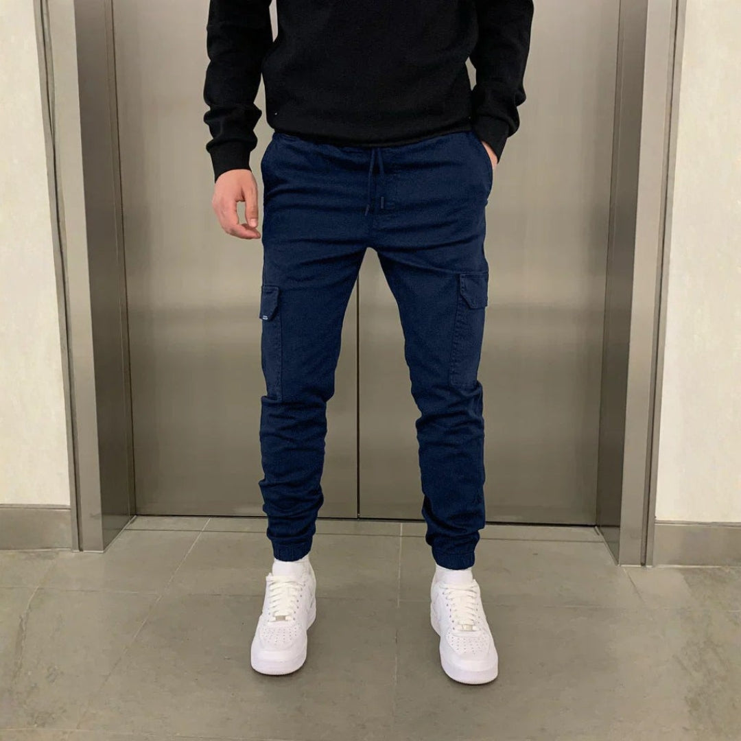 Men’s Slim Fit Cargo Joggers with Adjustable Waist and Tapered Cuffs