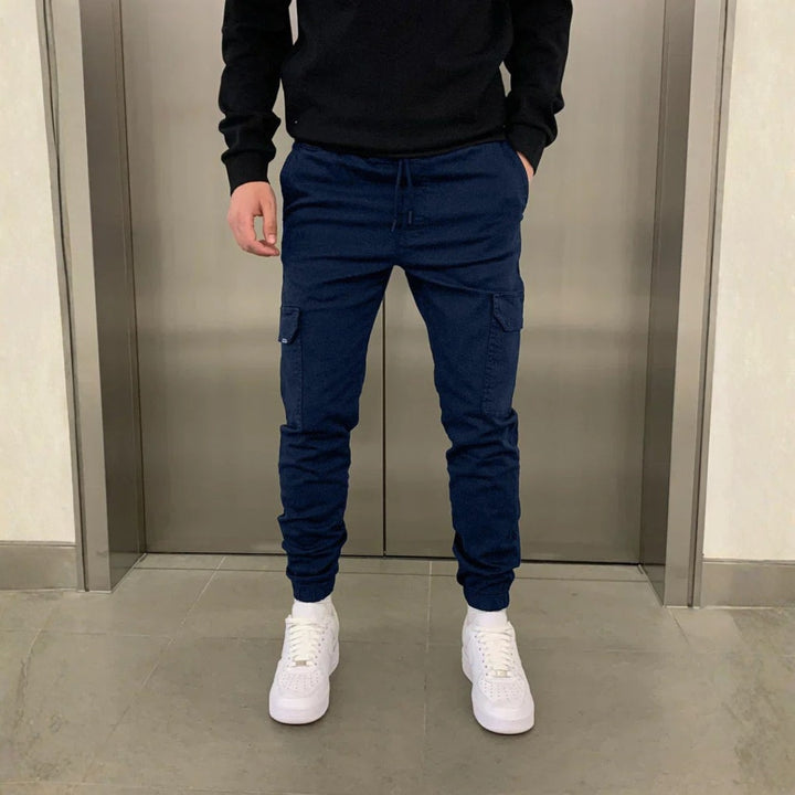 Men’s Slim Fit Cargo Joggers with Adjustable Waist and Tapered Cuffs