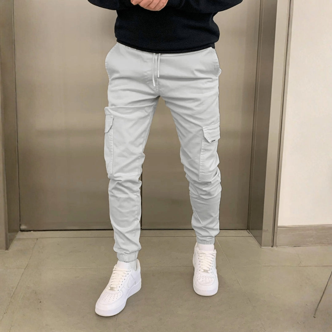 Men’s Slim Fit Cargo Joggers with Adjustable Waist and Tapered Cuffs
