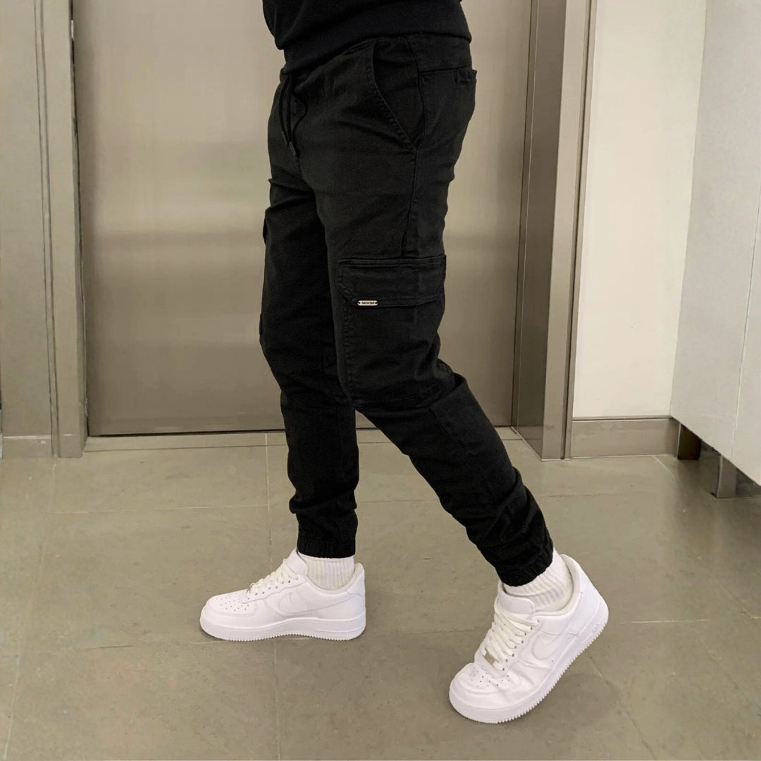 Men’s Slim Fit Cargo Joggers with Adjustable Waist and Tapered Cuffs