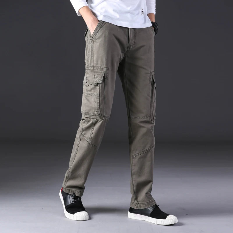 Men’s Straight Fit Cargo Pants with Multi Pocket Design