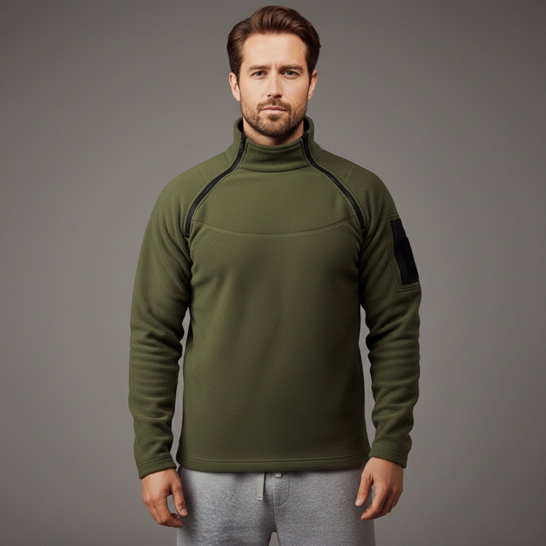 Men’s Tactical Zipper Sweatshirt with Reinforced Sleeves