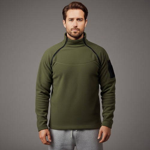 Men’s Tactical Zipper Sweatshirt with Reinforced Sleeves