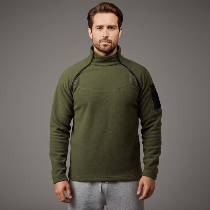Men’s Tactical Zipper Sweatshirt with Reinforced Sleeves