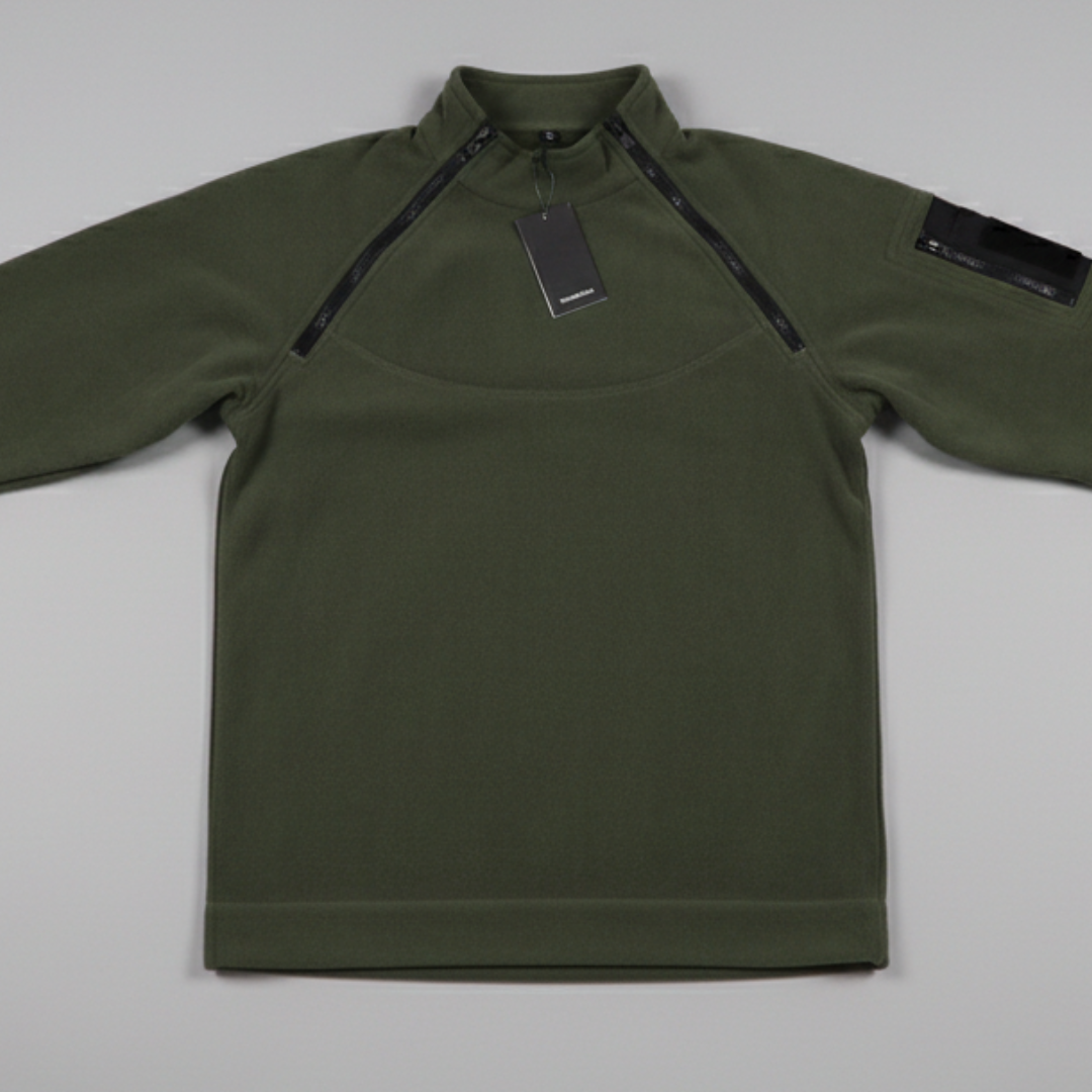 Men’s Tactical Zipper Sweatshirt with Reinforced Sleeves