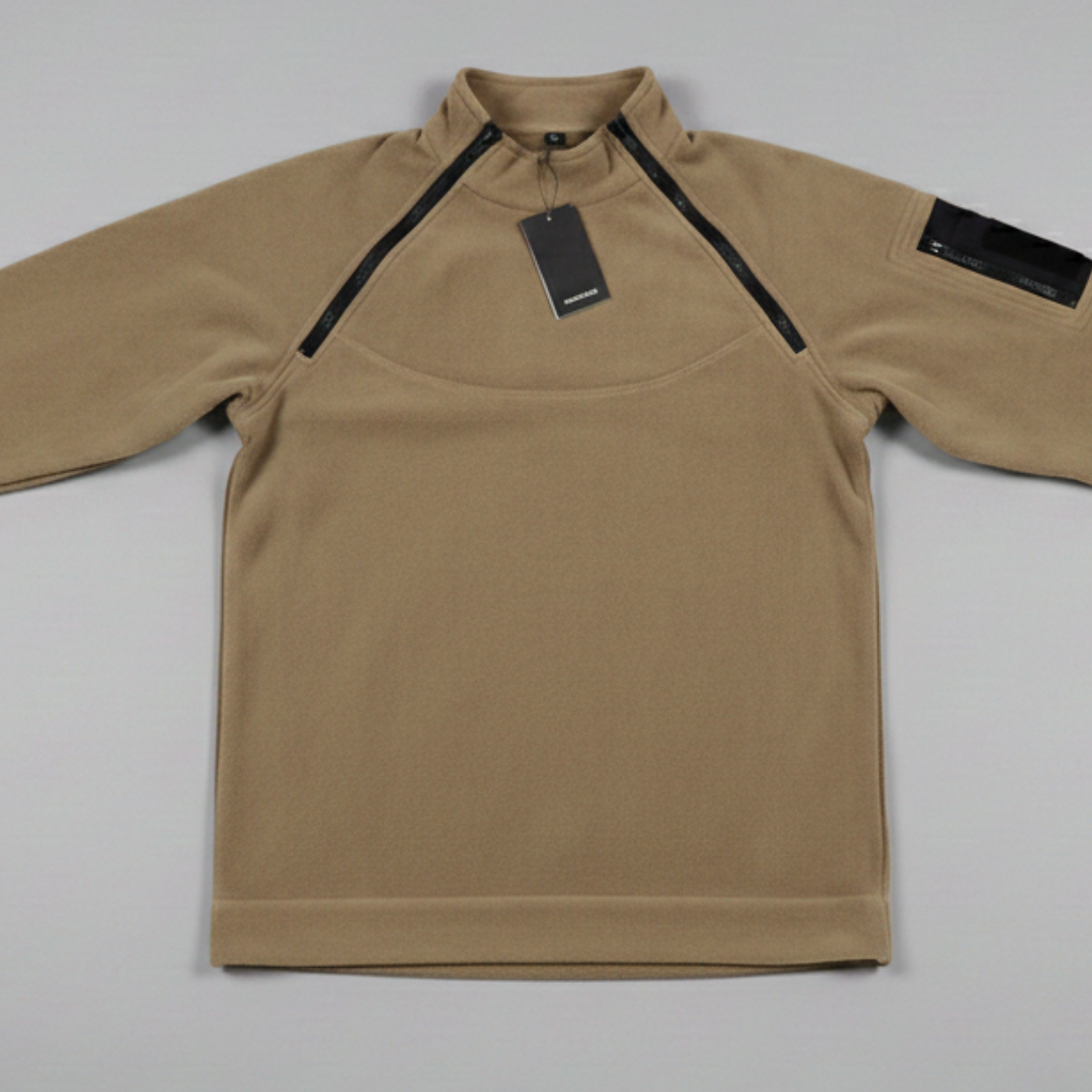 Men’s Tactical Zipper Sweatshirt with Reinforced Sleeves