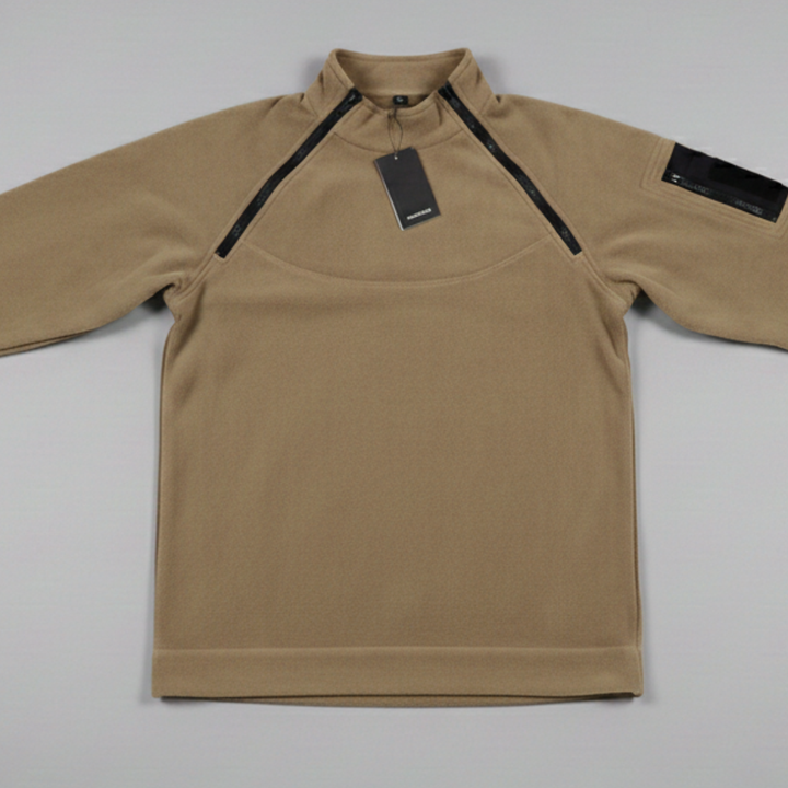 Men’s Tactical Zipper Sweatshirt with Reinforced Sleeves