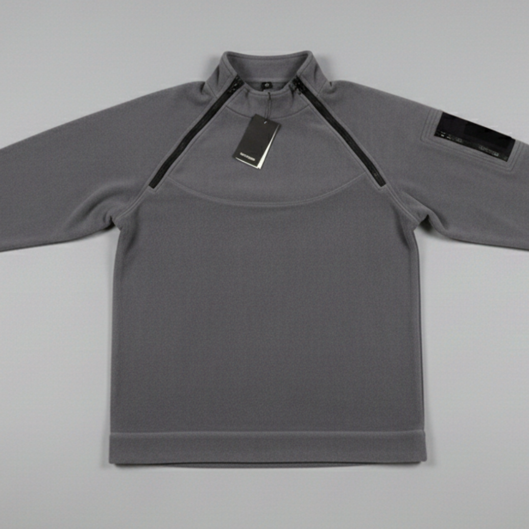 Men’s Tactical Zipper Sweatshirt with Reinforced Sleeves