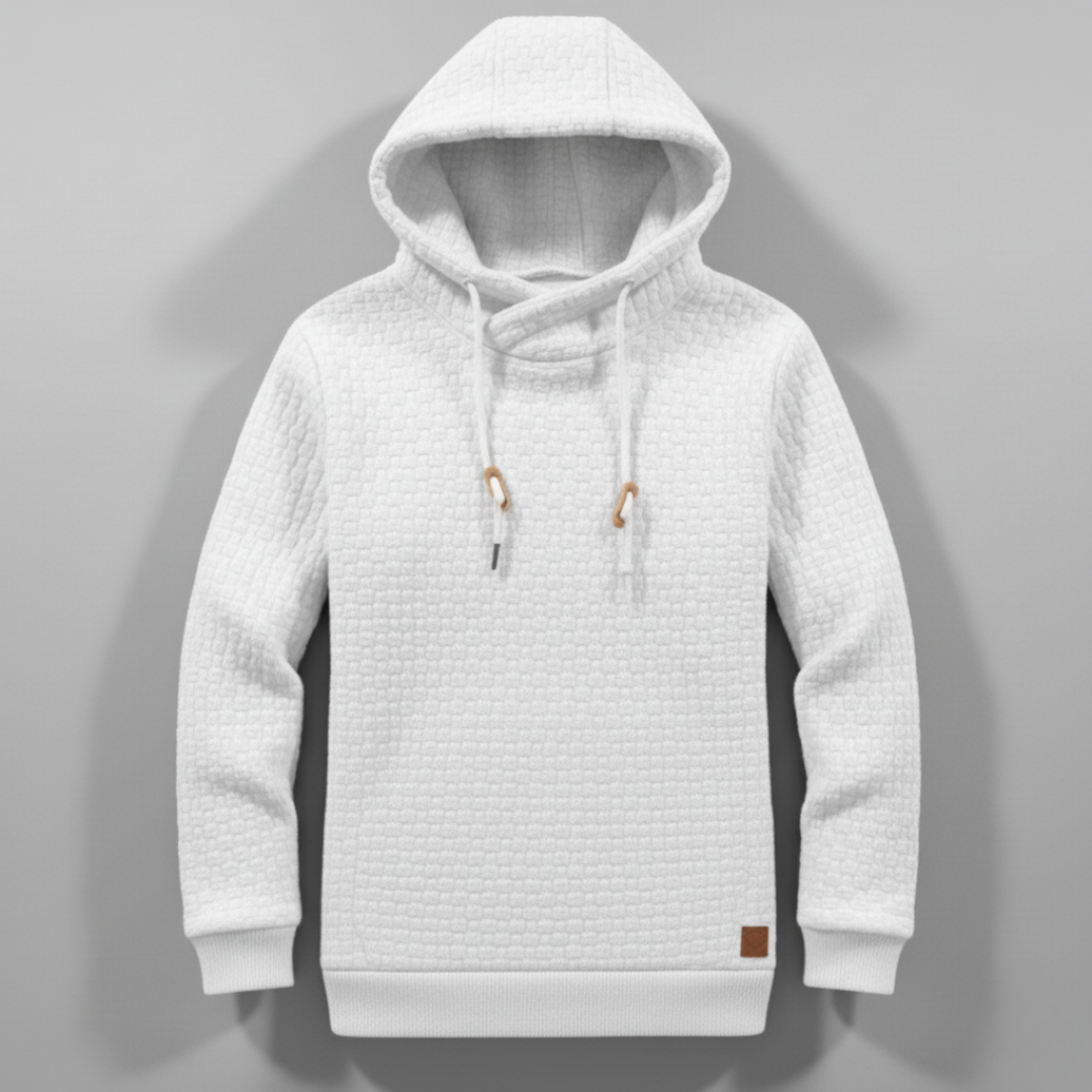 Men’s Textured Knit Hoodie Sweater