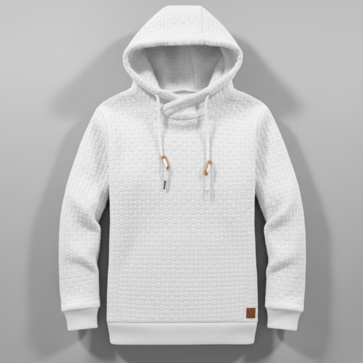 Men’s Textured Knit Hoodie Sweater