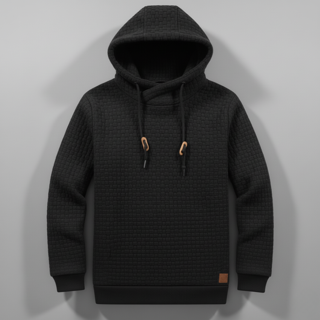 Men’s Textured Knit Hoodie Sweater