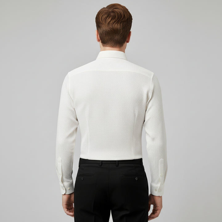 Men’s Textured Long Sleeve Dress Shirt