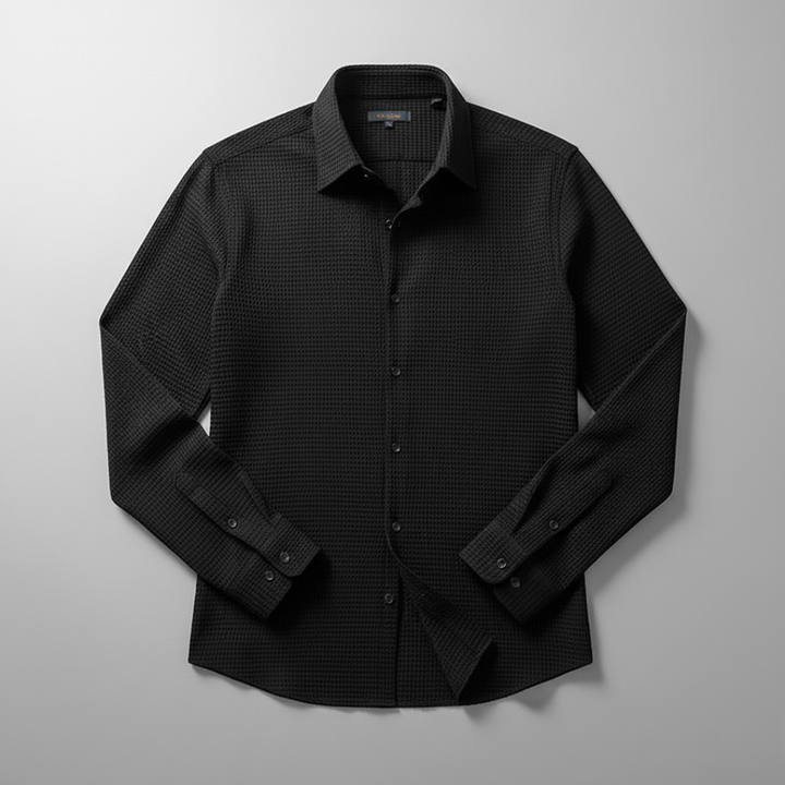 Men’s Textured Long Sleeve Dress Shirt