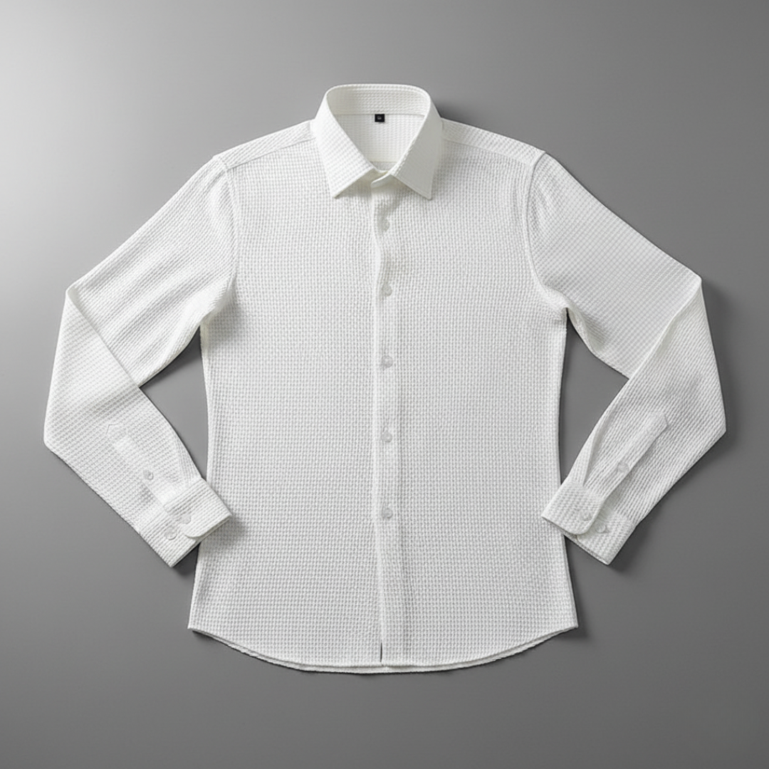 Men’s Textured Long Sleeve Dress Shirt