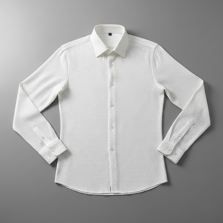 Men’s Textured Long Sleeve Dress Shirt