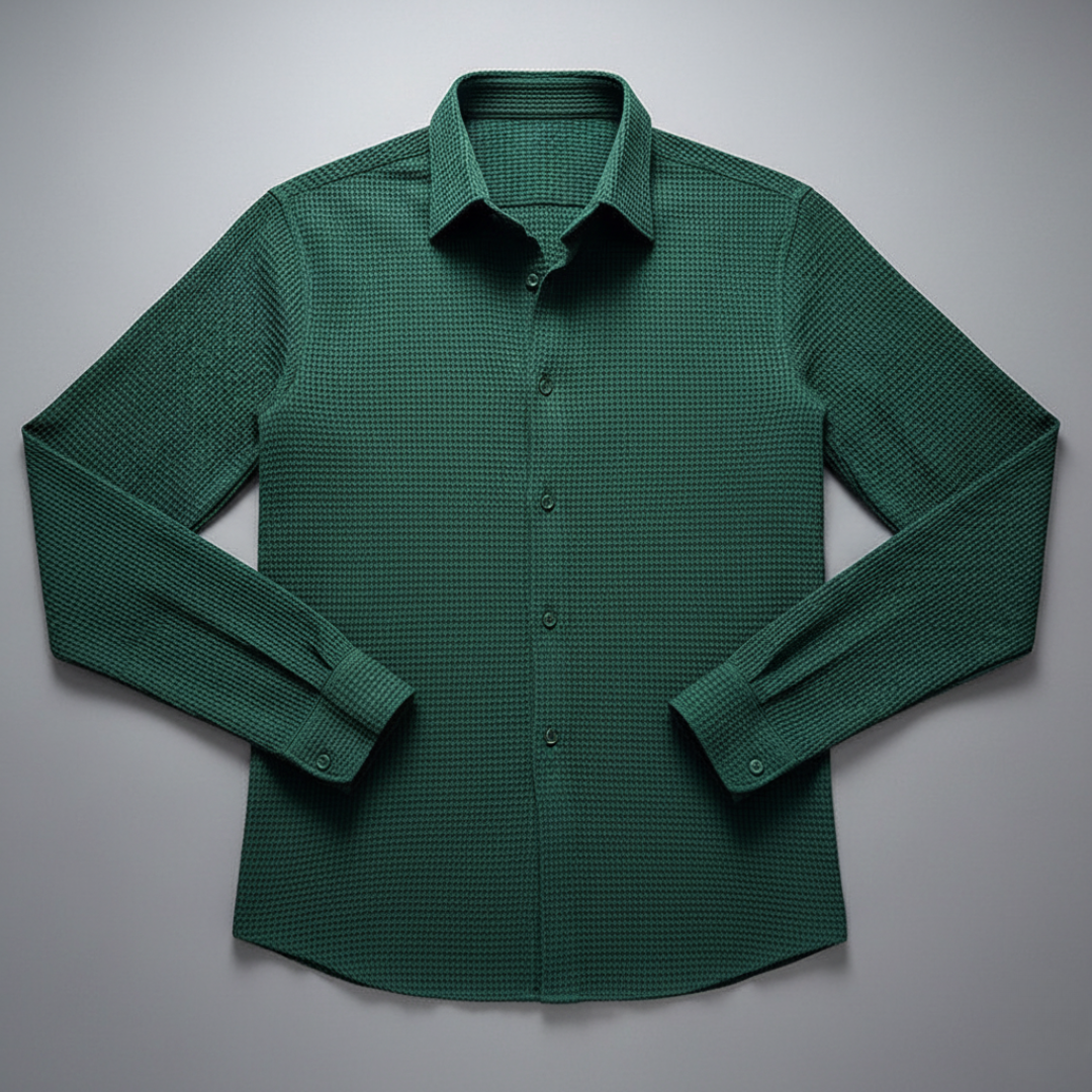 Men’s Textured Long Sleeve Dress Shirt