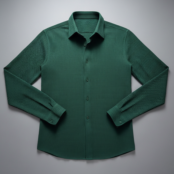 Men’s Textured Long Sleeve Dress Shirt